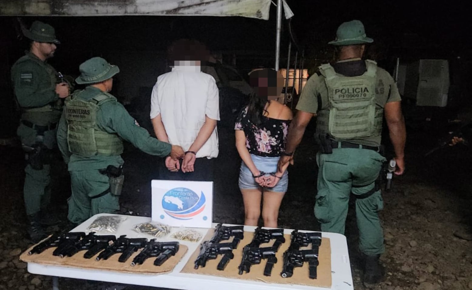 Los sospechosos son dos ciudadanos nicaragüenses de apellidos Echeverría, de 21 años, y Rocha, de 18, quienes se encontraban en condición migratoria irregular. Crédito: MSP