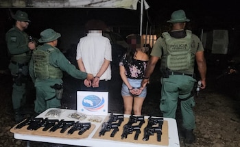 Los sospechosos son dos ciudadanos nicaragüenses de apellidos Echeverría, de 21 años, y Rocha, de 18, quienes se encontraban en condición migratoria irregular. Crédito: MSP