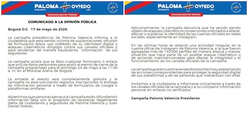 Paloma Valencia denunció presunta suplantación digital