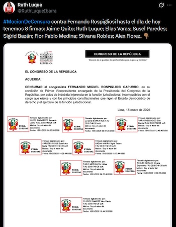 La congresista Ruth Luque promueve