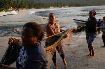 La pescadora Greyla Aguilera y