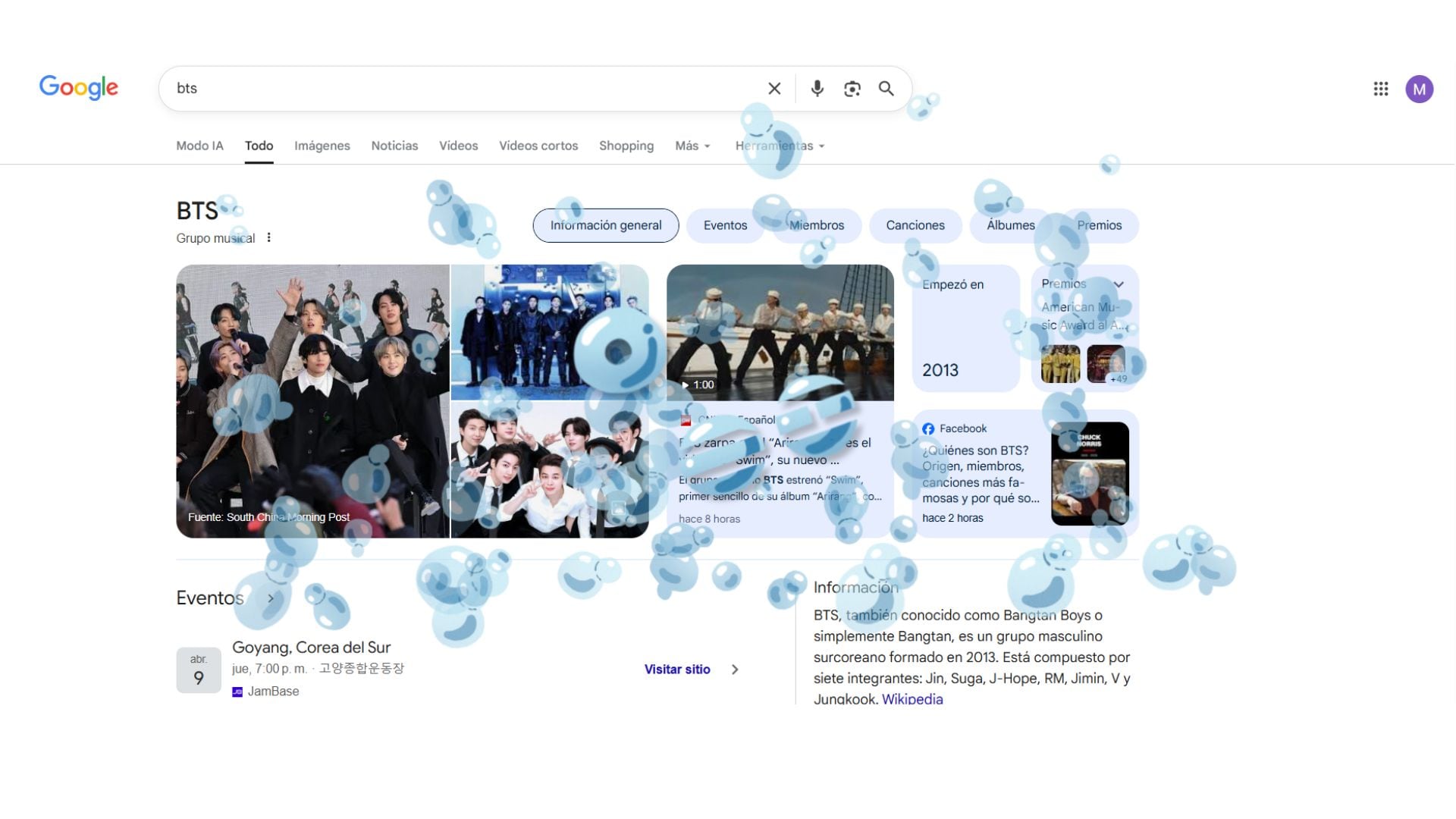 Los usuarios pueden encontrar un easter egg al buscar BTS en Google. (Google)