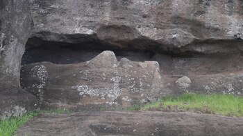 Una moai sin terminar. Moai