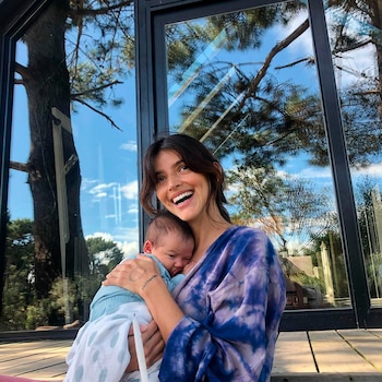 Calu Rivero y su hijo