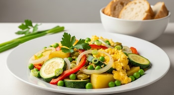 Un apetitoso plato de verduras
