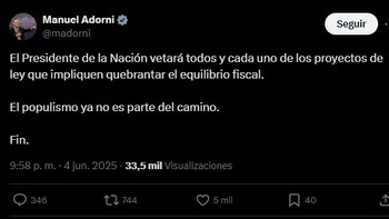 Adorni adhirió a las palabras