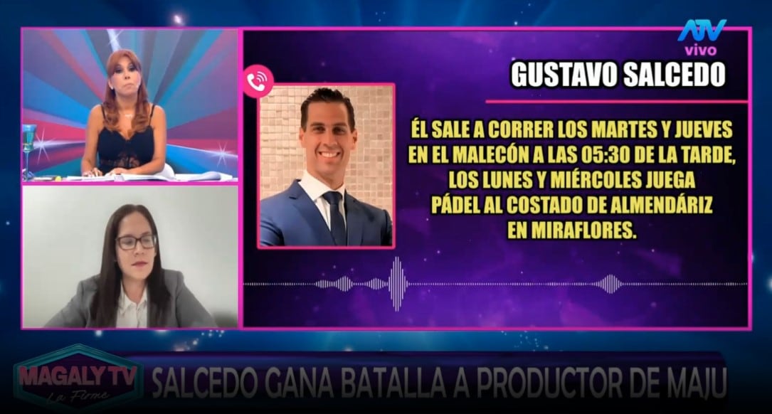 Gustavo Salcedo habría hablado de GPS y seguimiento a Christian Rodríguez en audio difundido por Magaly Medina. Captura: Magaly TV La Firme.