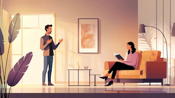 Pareja discutiendo por diferencias –