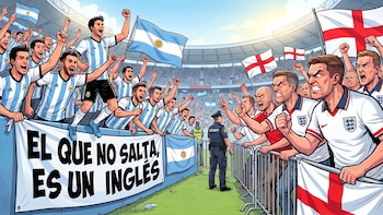 “Igual que Maradona, bastardo”: la reacción de los hinchas ingleses al escuchar un popular cántico dedicado a ellos