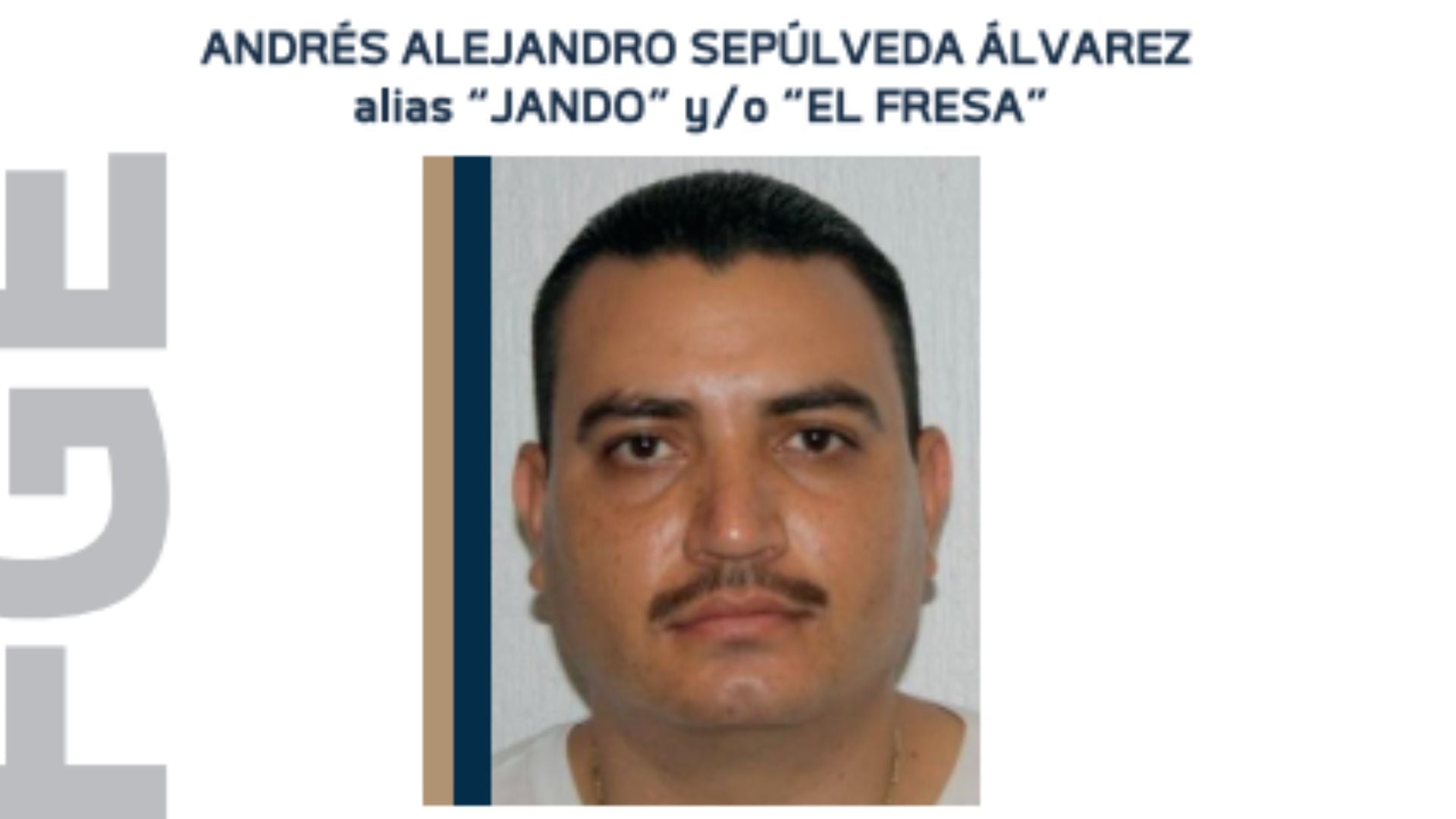 Andrés Alejandro Sepúlveda Álvarez, alias “El Fresa”, señalado como sucesor de “El Bótox” en Los Blancos de Troya. (FGE Michoacán)