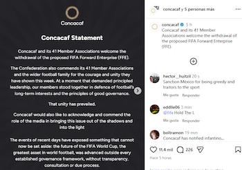 Las 41 federaciones de Concacaf se opusieron de forma unánime a la FIFA Forward Enterprise por exigir gobernanza y rendición de cuentas en el futbol internacional. (Instagram/ @concacaf)