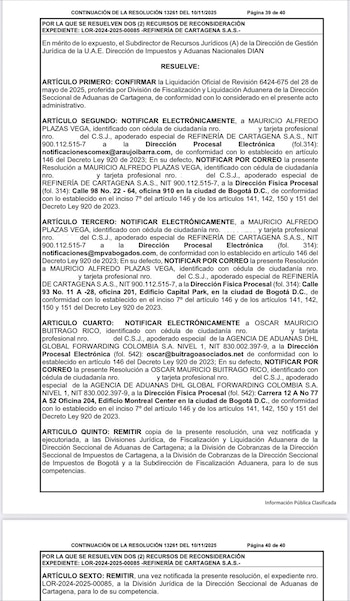 Resolución de la Dian que