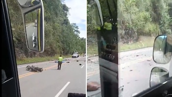 Motociclista murió tras ser impactado por rocas en la vía entre Medellín y Manizales: esto se sabe