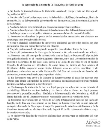 Álvaro Uribe se pronuncia frente