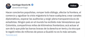 El congresista Santiago Osorio celebró