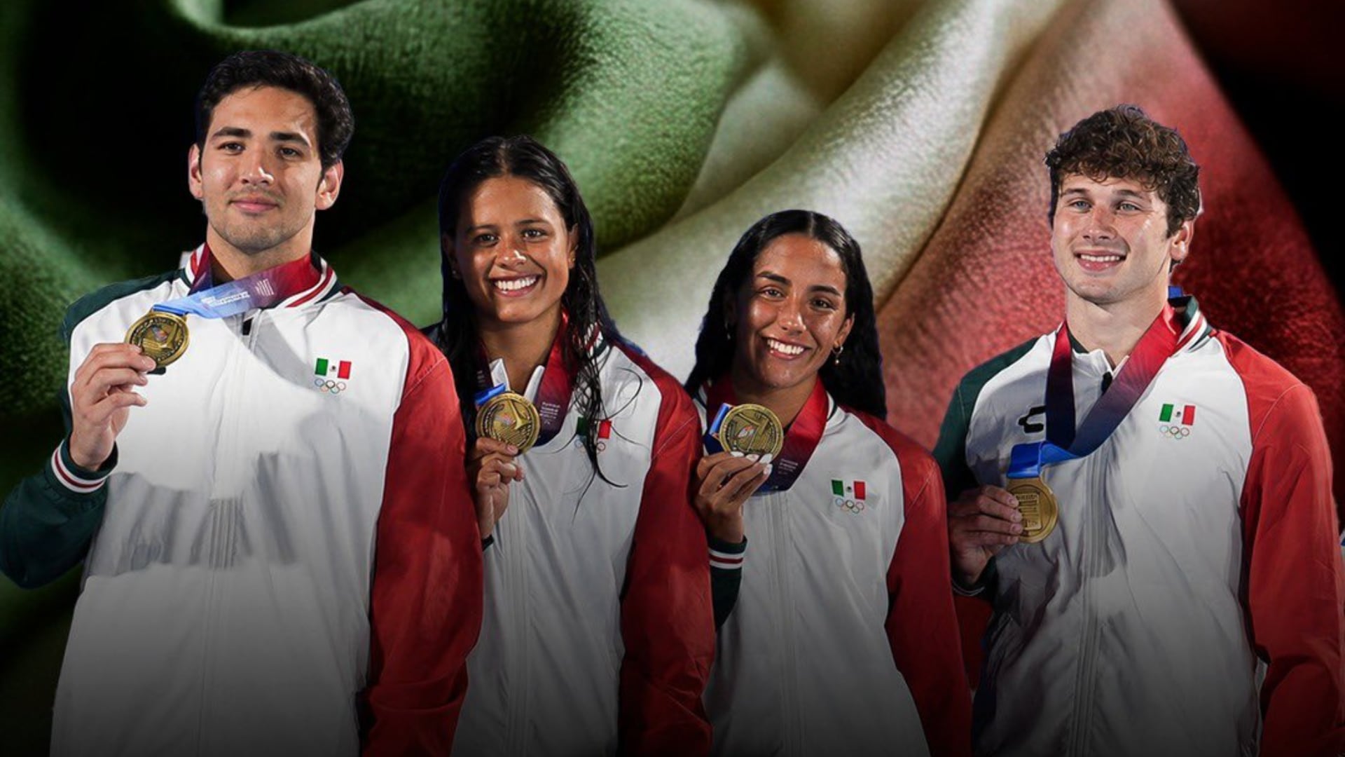México consiguió el oro en los 4x100 metros de combinado mixto de la mano de Miranda Grana, Celia Pulido, Marcus Reyes y Andrés Puente. (X/ @conadeoficial)