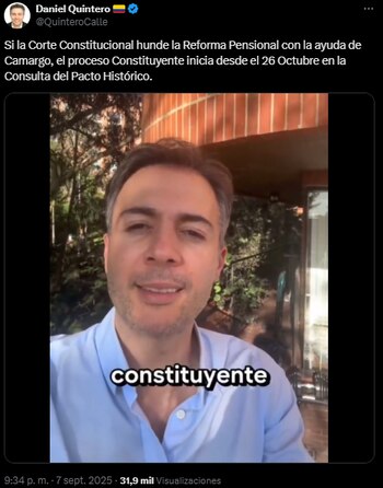 Daniel Quintero afirmó que de