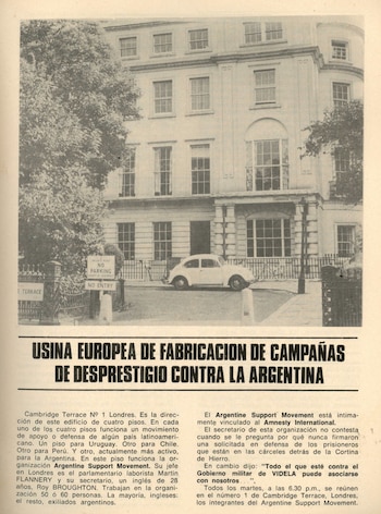 El libro creado por la SIDE en plena dictadura para denunciar una "campaña de desprestigio" en el exterior