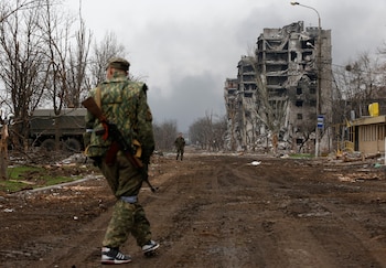 Service members of pro-Russian troops