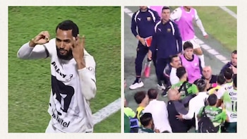 Burlas de Juninho y botellazo del preparador físico al 4to árbitro detonó bronca en el Santos vs Pumas
