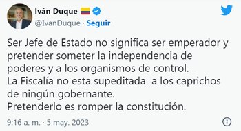 Mensaje de Iván Duque para