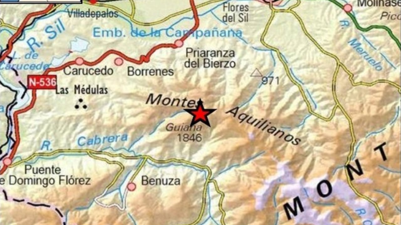 El IGN sitúa el epicentro del terremoto en Benuza, León. (Irene Cortés/X)