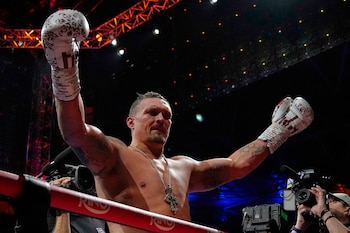 ARCHIVO - Oleksandr Usyk tras derrotar a Daniel Dubois en una pelea de pesos pesados, el 19 de julio de 2025, en Londres. (AP Foto/Frank Augstein)