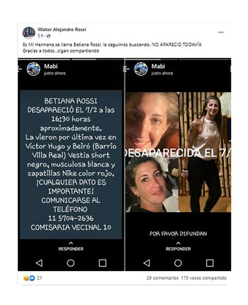 Betiana Solange Rossi es madre