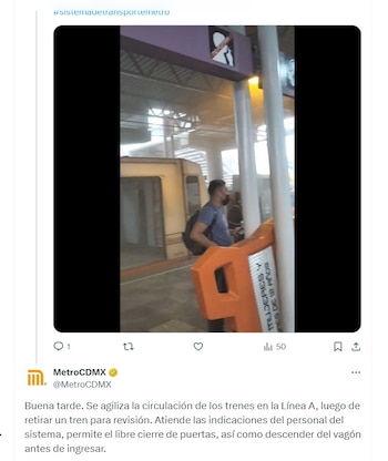 Desalojan vagón en la Línea A del Metro CDMX - 25 junio
