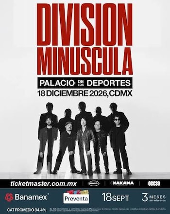 Cartel promocional de División Minúscula en el Palacio de los Deportes (Instagram)