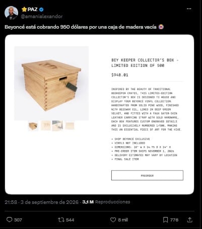 Algunos usuarios cuestionaron el precio de la caja de Beyoncé.