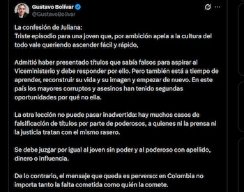 Gustavo Bolívar - crédito @GustavoBolivar/X