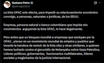Petro viajó finalmente a Ciudad de México en un vuelo de Aeroméxico después de que Avianca le devolviera el tiquete - crédito @petrogustavo/X