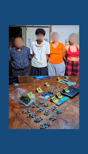Los operativos en Ateos permitieron decomisar droga, más de USD 1,000 en efectivo, cuatro celulares, una balanza y una laptop. (Cortesía: Policía Nacional Civil)