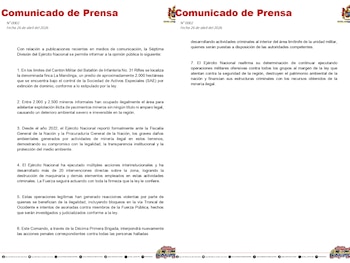 El Ejército Nacional de Colombia reconoció la presencia de unos 2.500 mineros ilegales en la finca La Mandinga, en Caucasia, Antioquia - crédito Ejército Nacional