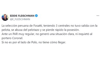 Eddie Fleischman criticó el rendimiento