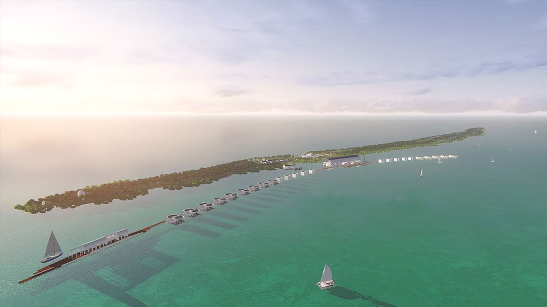 El resort de Blackadore Caye sufrió postergaciones desde 2018 y 2020, y reportes posteriores señalaron que no había obras en marcha pese a que el proyecto seguía activo (Créditos: http://www.restorativeislands.com)