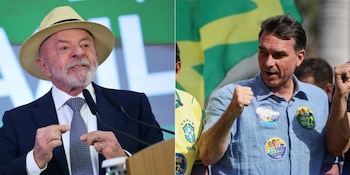 Luiz Inácio Lula da Silva busca un cuarto mandato presidencial frente al senador Flávio Bolsonaro como principal contendor (REUTERS)