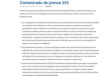 La Fiscalía aseguró que el