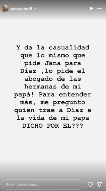 Dalma expresó su indignación ante sus seguidores (Instagram)