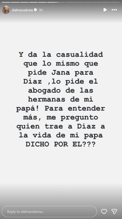 Dalma expresó su indignación ante sus seguidores (Instagram)