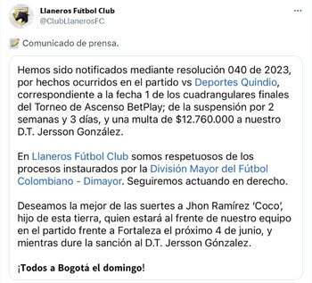 Este fue el comunicado que