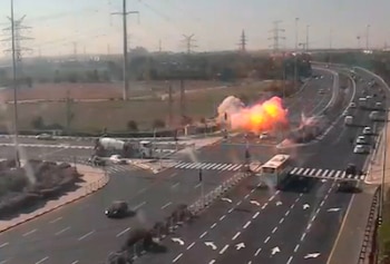 Explosión de un cohete lanzado