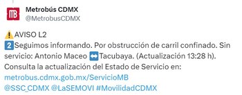 Estado de las diversas líneas