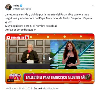 Janet Barboza se declara admiradora