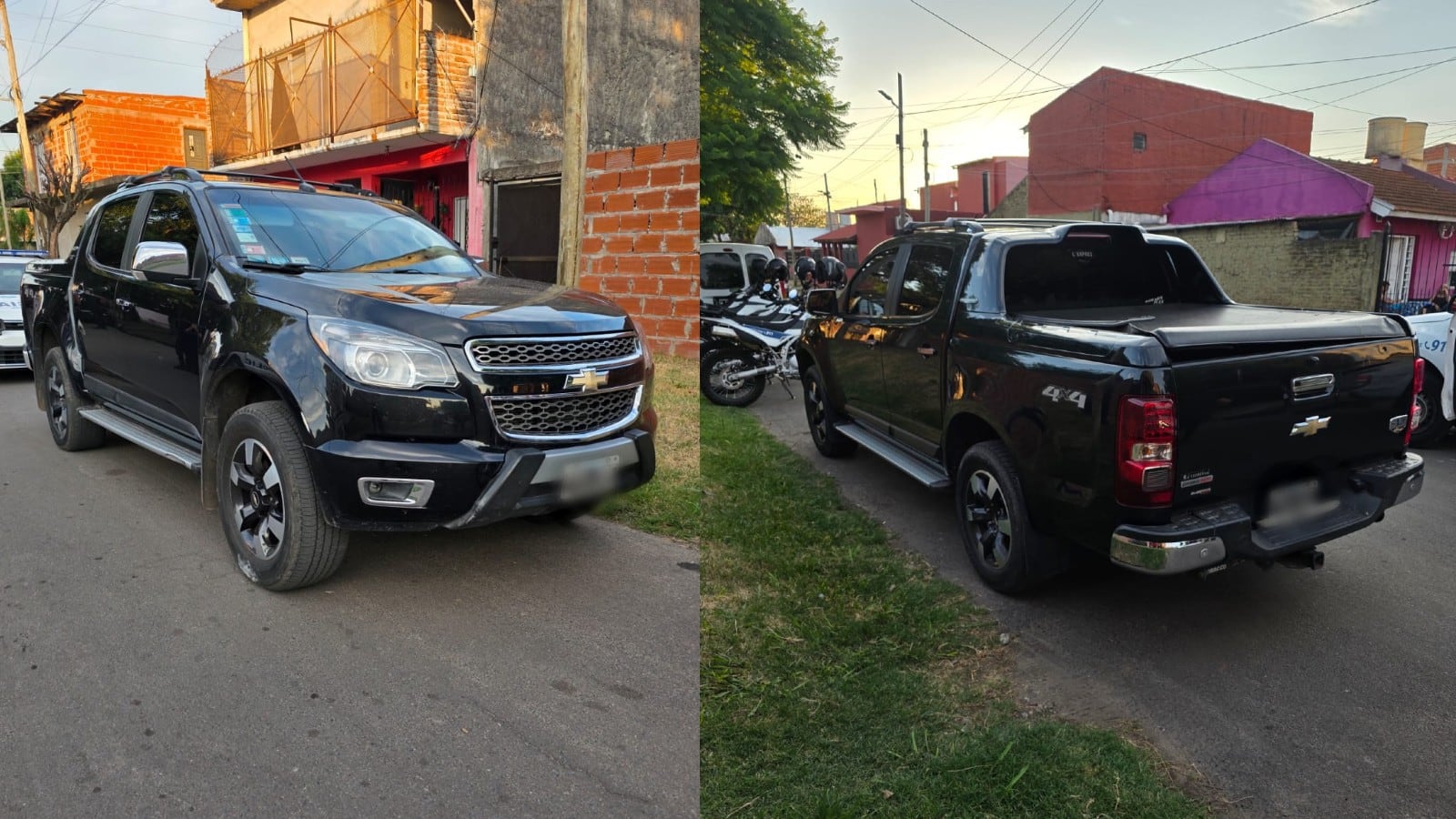 El operativo policial se activó tras una alerta al 911 por el robo de una camioneta S10