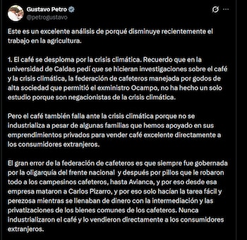 Gustavo Petro - crédito @petrogustavo/X