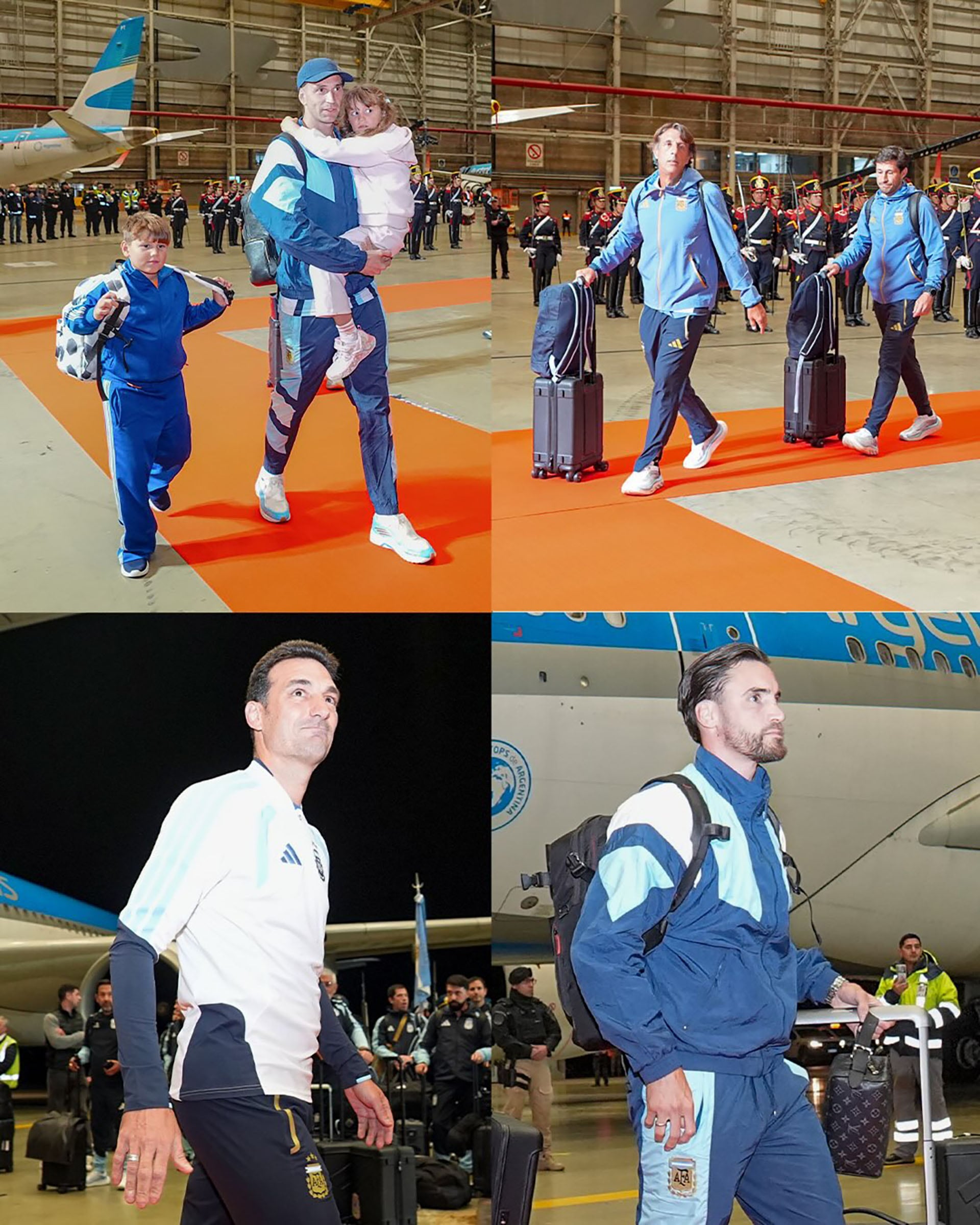 La delegación bajando del avión en Ezeiza (@tatografias)