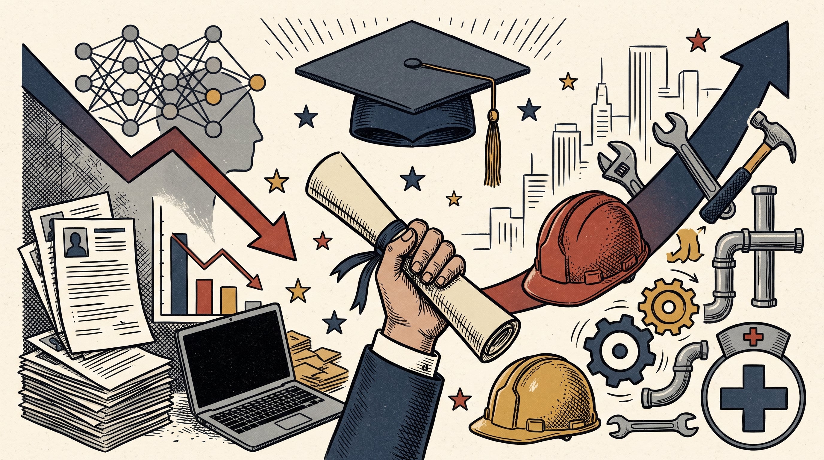 El mercado laboral de Estados Unidos favorece a los jóvenes sin título universitario, mientras los graduados de 22 a 34 años enfrentan uno de sus peores períodos desde la pandemia y la crisis de 2008. (Imagen Ilustrativa Infobae)