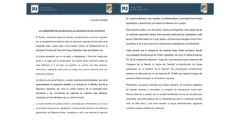El comunicado del PJ